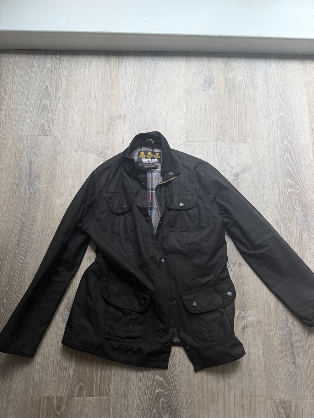 Barbour Black Utility Field Jacket with Flap Pockets